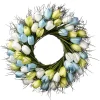 National Tree Company Flower Wreaths^22" Wreath With Yellow, Blue And White Tulips