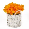 Flower Bouquets-National Tree Company 10" Yellow Hydrangea Bouquet In White Basket