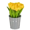 National Tree Company Flower Bouquets^9" Yellow Tulip Bouquet In Metal Pot