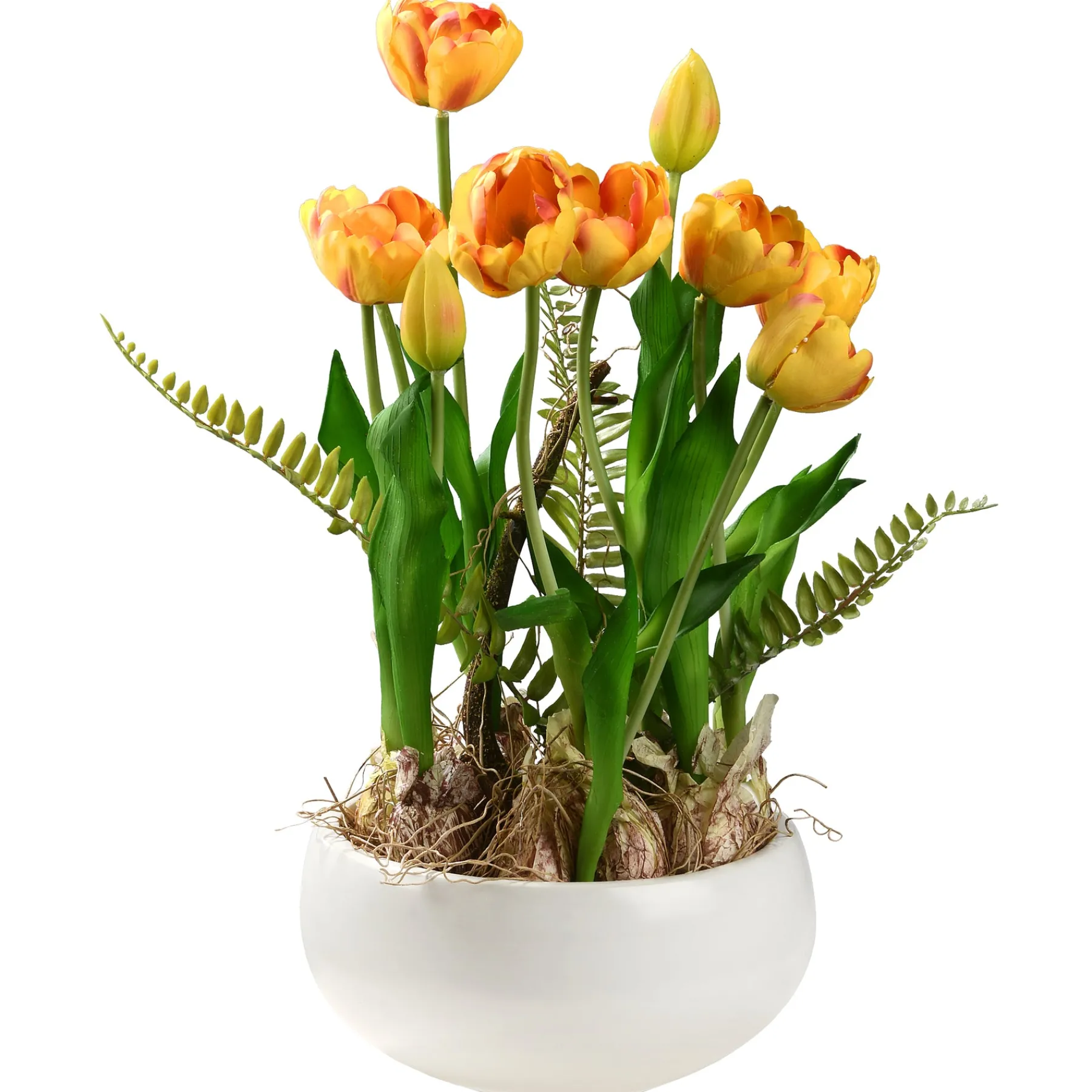 National Tree Company Potted Flower Plants^16" Yellow Tulip Flowers