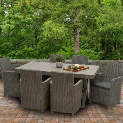 Patio Sets-National Tree Company Antrim Collection 7-Piece All-Weather Wicker Finish Dining Set