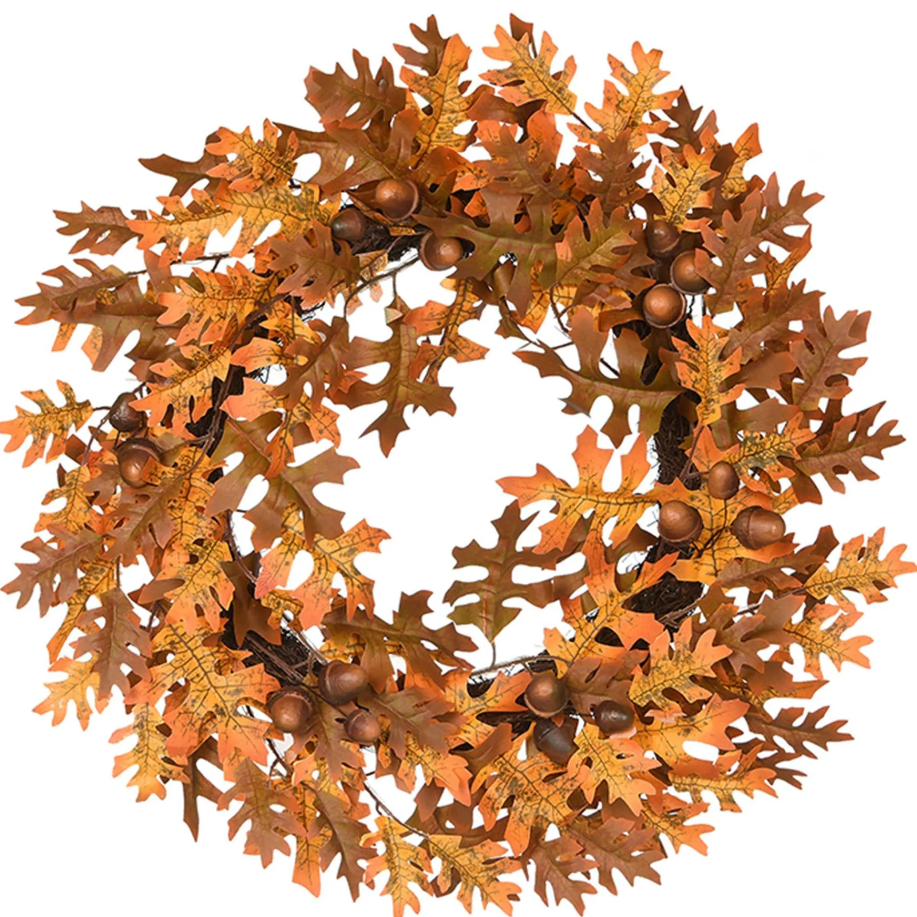 Harvest Wreath-National Tree Company Artificial Autumn Wreath, Decorated With Acorns, Oak Leaves, Autumn Collection, 24 In