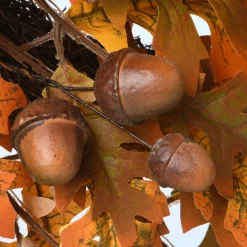 Harvest Wreath-National Tree Company Artificial Autumn Wreath, Decorated With Acorns, Oak Leaves, Autumn Collection, 24 In