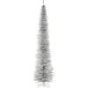 National Tree Company Slim^Artificial Christmas Tree, Silver Tinsel, Includes Stand, 9 Feet