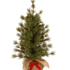 Full-National Tree Company Artificial Christmas Tree, Bristle Cone Pine, Includes Cloth Base, 3 Feet