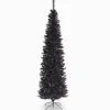 Slim-National Tree Company Artificial Christmas Tree, Black Tinsel, Includes Stand, 6 Feet
