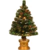 Full-National Tree Company Artificial Christmas Tree, Green, Radiance, Fiber Optic, Includes Base, 32 Inches