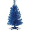 National Tree Company Slim^Artificial Christmas Tree, Blue Tinsel, Includes Stand, 3 Feet