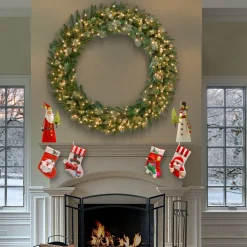 Over 37" Wreath-National Tree Company Artificial Christmas Wreath, Green, Carolina Pine, Christmas Collection, 60 Inches