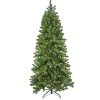 National Tree Company Slim^Artificial Down Swept Douglas Slim Fir Christmas Tree, Pre-Lit With Warm White Led Lights, Plug In, 7.5 Ft