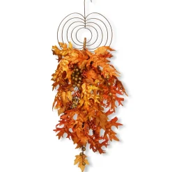 Harvest Accessories-National Tree Company Artificial Fall Teardrop Wall Decoration, Decorated With Berry Clusters, Maple Leaves, Autumn Collection, 36 In