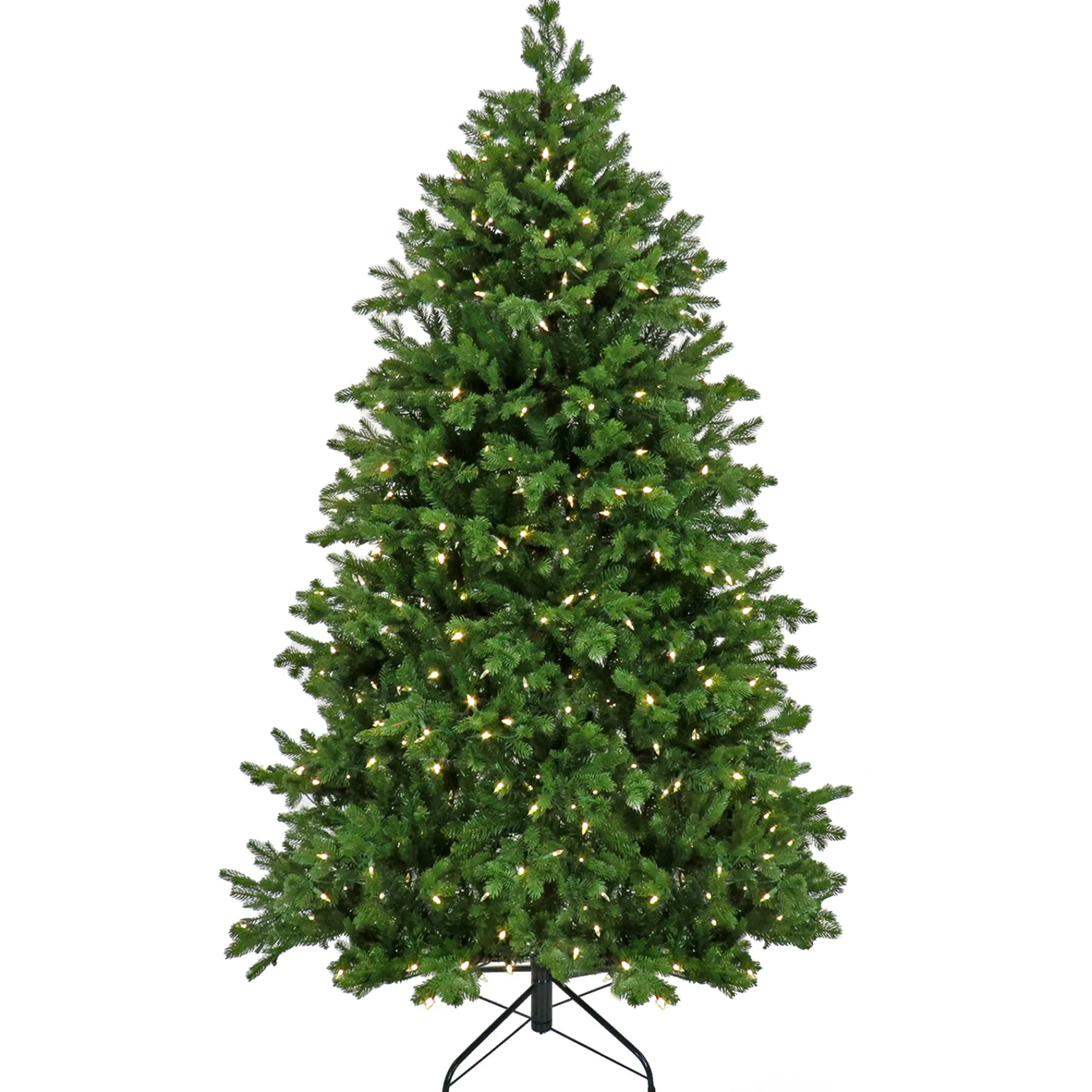 National Tree Company Full^Artificial Feel Real Rockport Hinged Christmas Tree, Realistic Branches, Pre-Lit With Powerconnect Lights, Plug In, 9 Ft