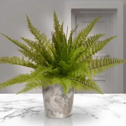 Hanging Plants-National Tree Company Artificial Fern Bush, Stem Vine Base, Spring Collection, 21 Inches