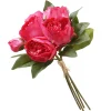 Flower Bouquets-National Tree Company Artificial Floral Bouquet, Vine Stem Base, Decorated With Bright Pink Peony Blooms, Leafy Greens, Spring Collection, 14 Inches