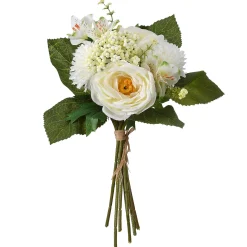 Flower Bouquets-National Tree Company Artificial Floral Bouquet, Vine Stem Base, Decorated With White Peonies And Rose Blooms, Berry Clusters, Leafy Greens, Spring Collection, 13 Inches