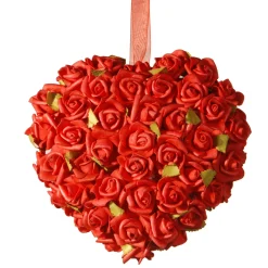 Valentine'S Day Wreath-National Tree Company Artificial Floral Heart, Red, Decorated With Roses, Valentine'S Day Collection, 7 Inches