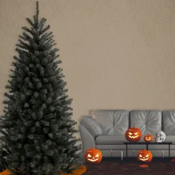 7Ft - 9Ft-National Tree Company Artificial Full Christmas Tree, Black, North Valley Spruce, Includes Stand, 7.5 Feet