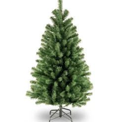 Full-National Tree Company Artificial Full Christmas Tree, Green, North Valley Spruce, Includes Stand, 4 Feet