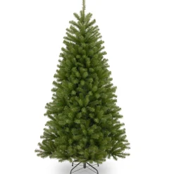 Full-National Tree Company Artificial Full Christmas Tree, Green, North Valley Spruce, Includes Stand, 6 Feet