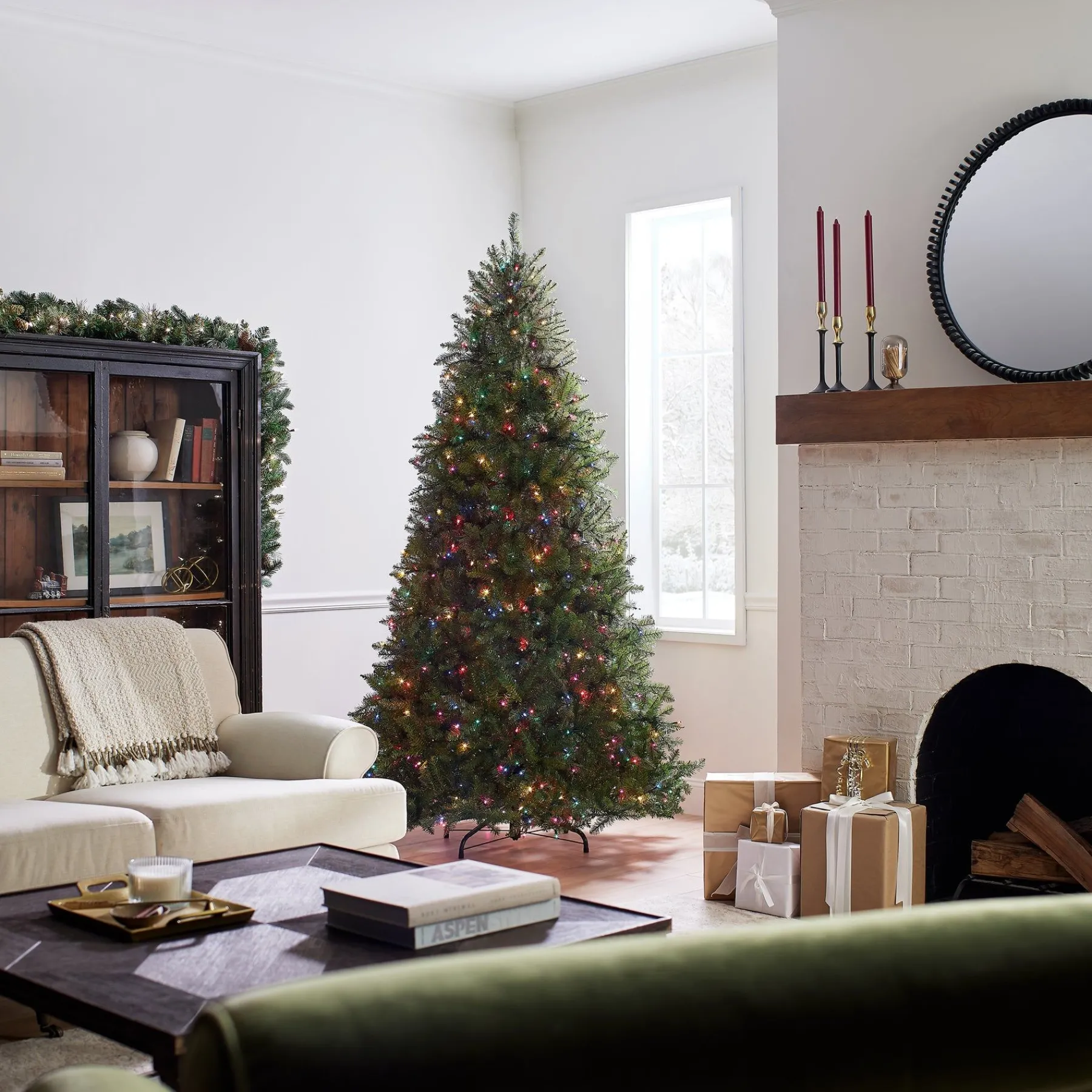 7Ft - 9Ft-National Tree Company Artificial Full Christmas Tree, Green, Dunhill Fir, Includes Stand, 7.5 Feet