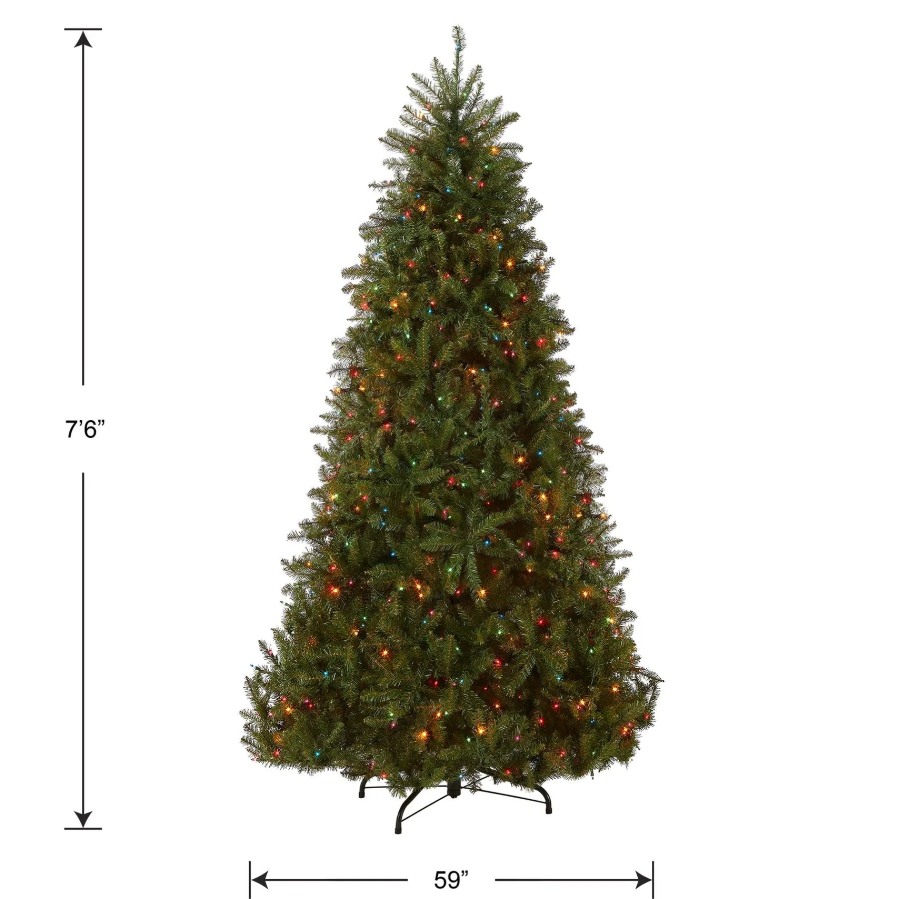 7Ft - 9Ft-National Tree Company Artificial Full Christmas Tree, Green, Dunhill Fir, Includes Stand, 7.5 Feet