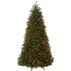Full-National Tree Company Artificial Full Christmas Tree, Green, Dunhill Fir, Includes Stand, 7.5 Feet