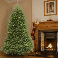 Full-National Tree Company Artificial Full Christmas Tree, Green, Dunhill Fir, Includes Stand, 6.5 Feet