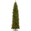 Slim-National Tree Company Artificial Giant Slim Christmas Tree, Green, North Valley Spruce, White Lights, Includes Stand, 10 Feet