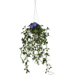 Hanging Flower Plants-National Tree Company Artificial Hanging Basket, Morning Glory, Decorated With Blue Flower Blooms, Long Green Vines, Includes Plastic Pot Base And Hanging Loop, Spring Collection, 44 Inches