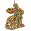Easter Wreath-National Tree Company Artificial Hanging Bunny Silhouette, Decorated With Colorful Flower Blooms, Ribbon, Easter Collection, 18 Inches