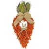 Easter Wreath-National Tree Company Artificial Hanging Carrot Decoration, Decorated With Orange Flower Blooms, Bunny, Leafy Greens, Includes Hanging Loop, Easter Collection, 24 Inches