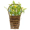 Easter Wall Decor-National Tree Company Artificial Hanging Wall Basket, Woven Branch Base, Decorated With Pastel Eggs, Spring Flowers, Leafy Greens, Spring Collection, 18 Inches