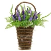 Hanging Flower Plants-National Tree Company Artificial Hanging Wall Basket, Wicker Base, Decorated With Astilbe Flowers, Ferns, Leafy Greens, Spring Collection, 20 Inches