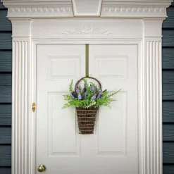 Hanging Flower Plants-National Tree Company Artificial Hanging Wall Basket, Wicker Base, Decorated With Astilbe Flowers, Ferns, Leafy Greens, Spring Collection, 20 Inches