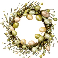 Easter Wreath-National Tree Company Artificial Hanging Wreath, Decorated With Eggs, Branches, Easter Collection, 20 Inches
