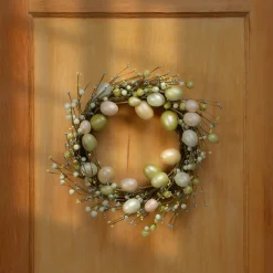 Easter Wreath-National Tree Company Artificial Hanging Wreath, Decorated With Eggs, Branches, Easter Collection, 20 Inches