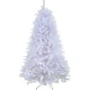 7Ft - 9Ft-National Tree Company Artificial Millville White Hinged Christmas Tree, Pre-Lit With Powerconnect Dual Colored Led Lights, Plug In, 7.5 Ft
