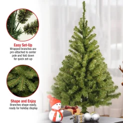 Unlit-National Tree Company Artificial Mini Christmas Tree, Green, Kincaid Spruce, Includes Stand, 3 Feet