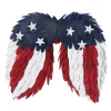 Patriotic Wreath-National Tree Company Artificial Patriotic Hanging Wings Wooden Base Decorated With Red White And Blue Wood Cuts 4Th Of July Collection 15 Inches