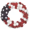 Patriotic Wreath-National Tree Company Artificial Patriotic Wreath Decoration Red Decorated With Red White And Blue Pine Cones White Stars Fourth Of July Collection 18 Inches