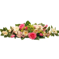 Flower Garlands / Swag-National Tree Company Artificial Plant Table Decoration, Decorated With Roses, Hydrangeas, Berry Clusters, Leafy Greens, Spring Collection, 25 Inches