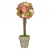 Easter Table Decor-National Tree Company Artificial Potted Plant, Decorated With Pastel Eggs, Berry Clusters, Leafy Greens, Includes Distressed Gray Pot, Easter Collection, 14 Inches