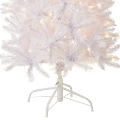 7Ft - 9Ft-National Tree Company Artificial Pre-Lit Slim Christmas Tree, White, Kingswood Fir, White Lights, Includes Stand, 7 Feet