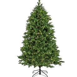 Full-National Tree Company Artificial Rockport Christmas Tree, Pre-Lit With Powerconnect Warm White Led Lights, Plug In, 7.5 Ft