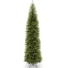 Unlit-National Tree Company Artificial Slim Christmas Tree, Green, Kingswood Fir, White Lights, Includes Stand, 10 Feet