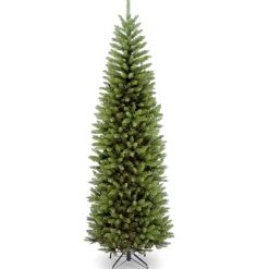 7Ft - 9Ft-National Tree Company Artificial Slim Christmas Tree, Green, Kingswood Fir, Includes Stand, 7 Feet