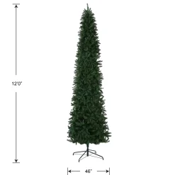 10Ft And Taller-National Tree Company Artificial Slim Christmas Tree, Green, Kingswood Fir, Includes Stand, 12 Feet