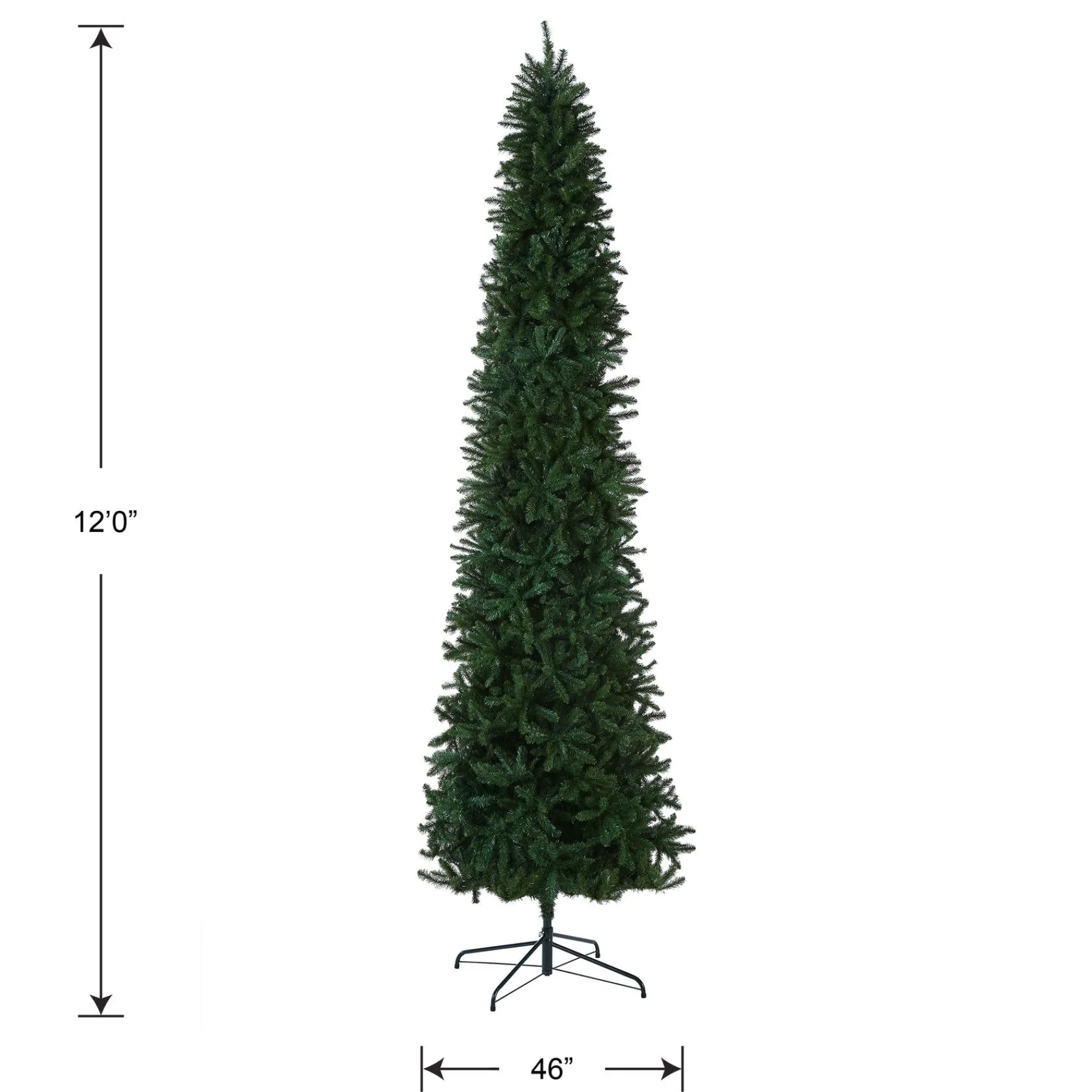 10Ft And Taller-National Tree Company Artificial Slim Christmas Tree, Green, Kingswood Fir, Includes Stand, 12 Feet