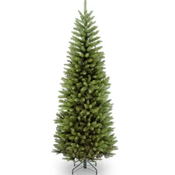 Slim-National Tree Company Artificial Slim Christmas Tree, Green, Kingswood Fir, Includes Stand, 6.5 Feet