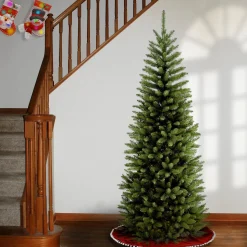 Slim-National Tree Company Artificial Slim Christmas Tree, Green, Kingswood Fir, Includes Stand, 6.5 Feet
